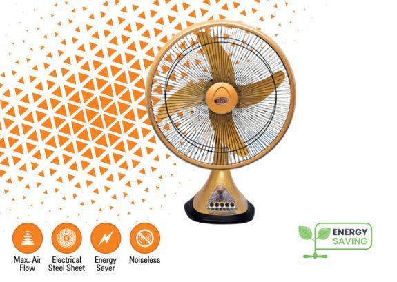 TABLE STAND FAN GOLDEN
